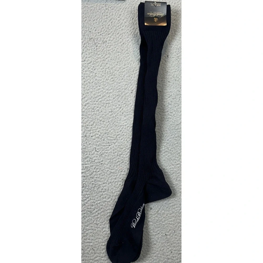 NEW Brooks Brothers Merino Wool Socks Mens 7.5-12 Navy Blue Over The Calf Ribbed